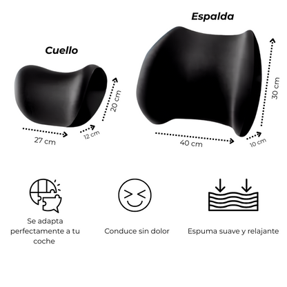 ZenRide™- Almohada PREMIUM lumbar y cervical coche