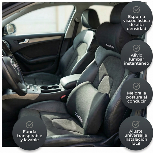 ZenRide™- Almohada PREMIUM lumbar y cervical coche